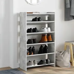 Berkfield Shoe Rack Concrete Oak 60x25x100 cm Engineered Wood