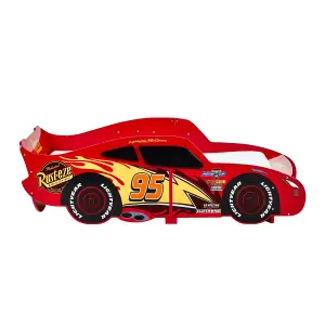 Disney Cars Lightning McQueen Toddler Bed: Sturdy Engineered Wood Construction, Fits 140cm x 70cm Mattress (Mattress not included)