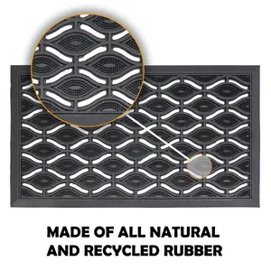 Elipses Rubber Door Mat Boot Trays & Scraper