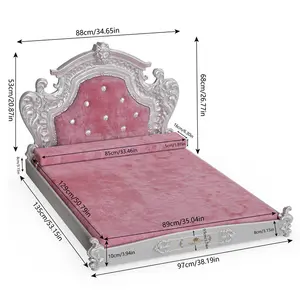 Eckard Velvet Pet Bed Pink /  68cm H x 97cm W x 135cm D