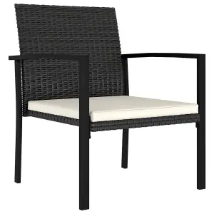 Berkfield Garden Dining Chairs 4 pcs Poly Rattan Black