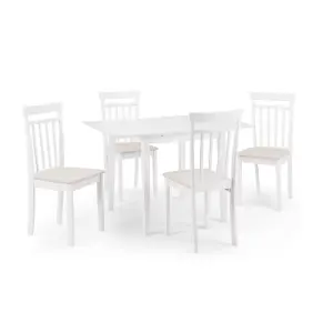 Rufford Dining Table & 4 Coast Chairs - White