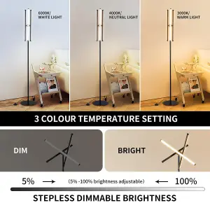 Garwarm 3-Light Dimmable LED Floor Lamp with Remote