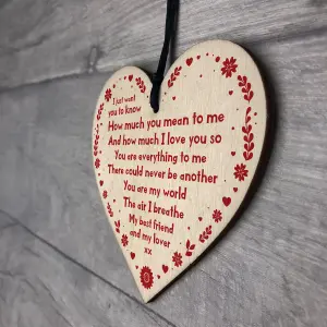 Red Ocean Novelty Valentines Gift For Boyfriend Girlfriend Handmade Wooden Heart Valentines Day Keepsake