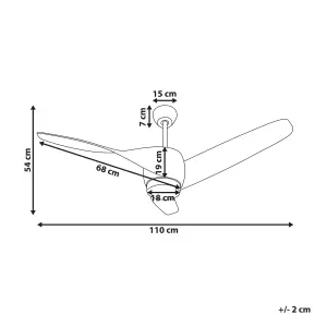 Ceiling Fan with Light Brown PARIA