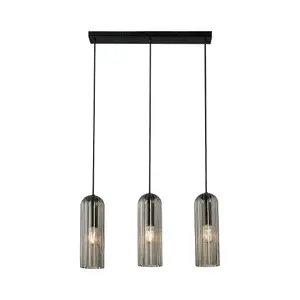 Nordlux Miella 3-Rail Indoor Dining Living Kitchen Hallway Pendant In Smoked (Diam) 10cm