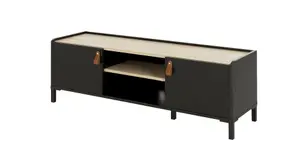 Diagone Chestnut & Black Television Stand - 2 door TV bench