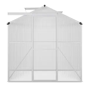 Polycarbonate Greenhouse Aluminium Frame Walk In Garden Green House ,Silver,10x6 ft