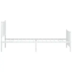 Berkfield Metal Bed Frame with Headboard and Footboard White 100x200 cm