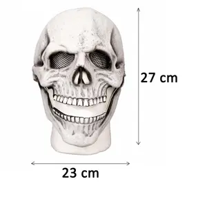 SHATCHI Latex SKULL Pumpkin Mask Creepy Halloween 3D Full Head Mask  White