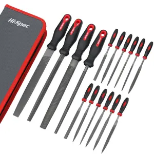 Hi-Spec 16pc Steel Metal Hand File & Needle File Tool Kit Set. Flat, Round & Triangle Files for DIY, Crafts & Wood Work