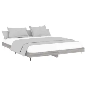 Berkfield Bed Frame Grey Sonoma 200x200 cm Engineered Wood