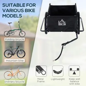 Aosom Elite Two-Wheel Bicycle Large Cargo Wagon Trailer with Folding Storage