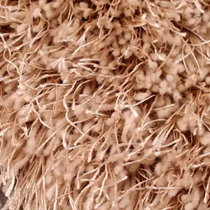 Beige Plain Shaggy Handmade Sparkle Easy to Clean Rug For Dining Room Bedroom And Living Room-80cm X 150cm