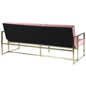 3 Seater Sofa MARSTAL Pink Velvet