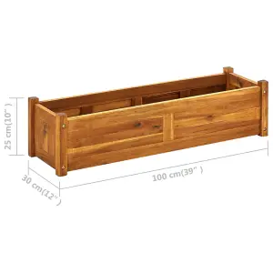 Berkfield Garden Raised Bed Acacia Wood 100x30x25 cm