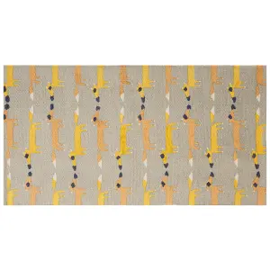 Cotton Kids Rug Fox Print 80 x 150 cm Grey BANKGO