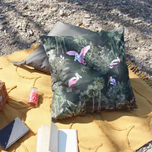 Paoletti Platalea Bird Printed Large UV & Water Resistant Outdoor Polyester Filled Floor Cushion