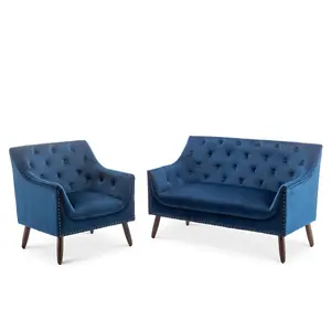 Velvet Blue Franca Accent Chair