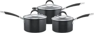 Circulon Momentum Hard Anodised Non-Stick Saucepan Set - 3 Piece | Robert Dyas