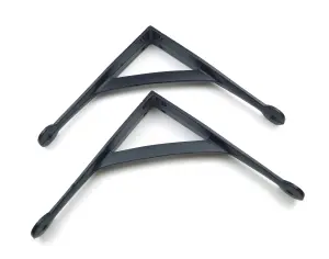 Oakcrafts - Pair of Antique Cast Iron Gallows Shelf Brackets in Epoxy Black Finish - 200mm x 200mm