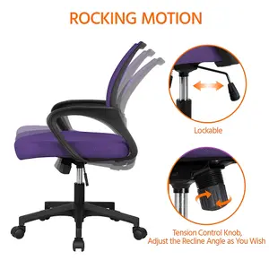 Yaheetech Ergonomic Mid-back Mesh Office Chair - Purple