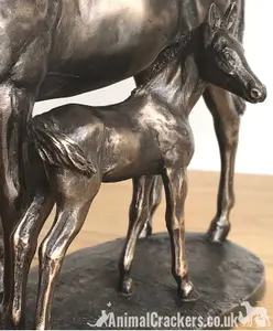 Horse and Foal figurine in solid cold cast bronze designed by David Geenty