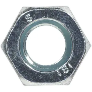 100 Pack of M10 Steel Hex Nuts with 1.5mm Pitch - DIN 934 Compliant