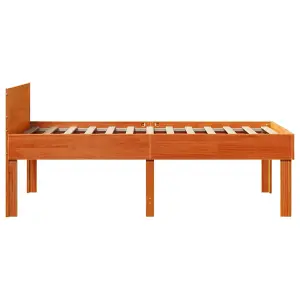 Berkfield Bed Frame without Mattress Wax Brown 80x200 cm Solid Wood Pine