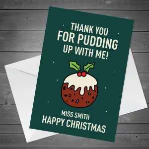 Personalised Funny Christmas Card For Teacher Thank You Card