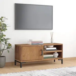 Berkfield TV Cabinet Brown 90x30x40 cm Solid Pinewood