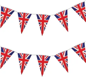 20m 65ft Union Jack Bunting Banner 50 Triangle Flags Sports Royal Events Street Party GB Support