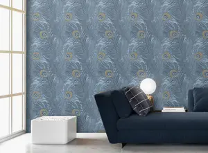 Galerie Enchanted Descartes Blue Wallpaper