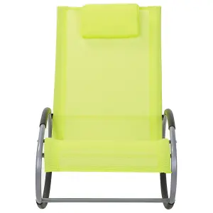 Sun Lounger Metal Lime Green CAMPO