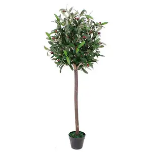 120cm Artificial Olive Bay Style Topiary Fruit Tree