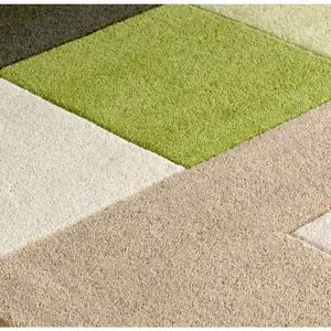 Melrose Lexus Green Soft Natural Wool Low Pile Small Area Rug 090/150cm