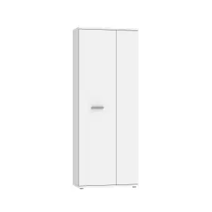 FURNICOMP Variant Multipurpose White Tall 2 Door Storage Utility Cupboard