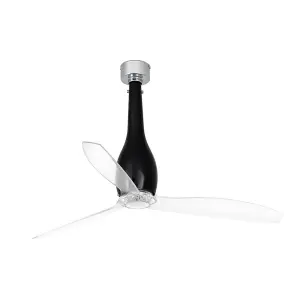 Luminosa Eterfan Shiny Black, Transparent Ceiling Fan With DC Motor Smart - Remote Included