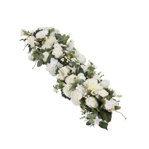 Artificial Peony and Rose Flower Row Silk Floral Garland for Wedding, Aisle, and Party Décor (100cm)