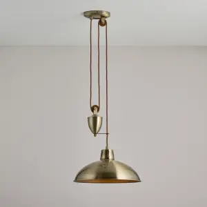 Anson Lighting Nakuru 1lt  Antique brass plate Ceiling pendant