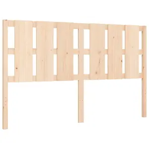 Berkfield Bed Frame with Headboard King Size Solid Wood