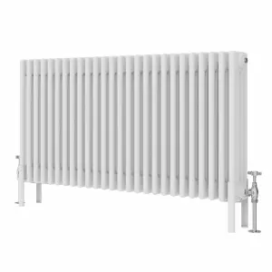 Right Radiators 600x1190 mm Horizontal Traditional 4 Column Cast Iron Style Radiator White