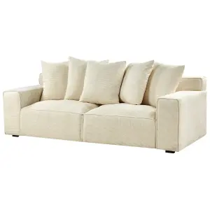 3 Seater Jumbo Cord Sofa Beige VISKAN