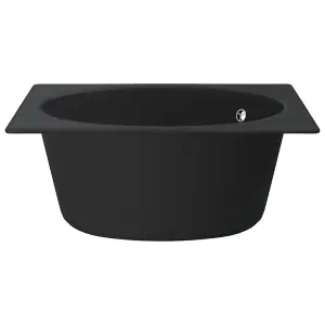 Berkfield Kitchen Sink with Overflow Hole Black Granite