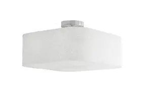 Luminosa DEA Cylindrical Semi Flush Ceiling Light White 42x42x25cm