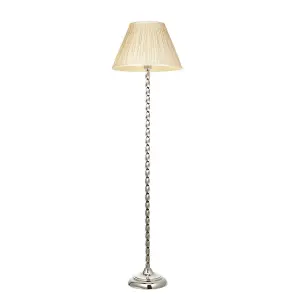 Luminosa Suki & Chatsworth Base & Shade Floor Lamp Bright Nickel Plate & Ivory Silk