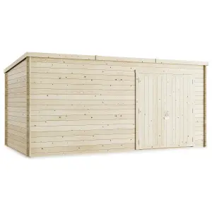 BillyOh Pro Pent Log Cabin Wooden Shed - W4.5m x D2.5m (15 x 8ft) - 28mm Thickness