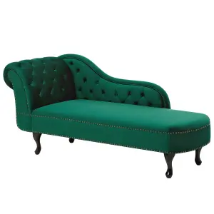 Left Hand Chaise Lounge Velvet Green NIMES