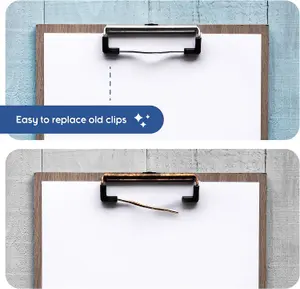 72 Metal Clipboard Clips - Spring-Loaded, Mountable, Iron with Rubber Edge & Hanging Hole for Replacement & Organization