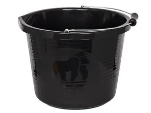 Red Gorilla 3 Gallon Premium Bucket - Durable Black Container for Multi-Purpose Use